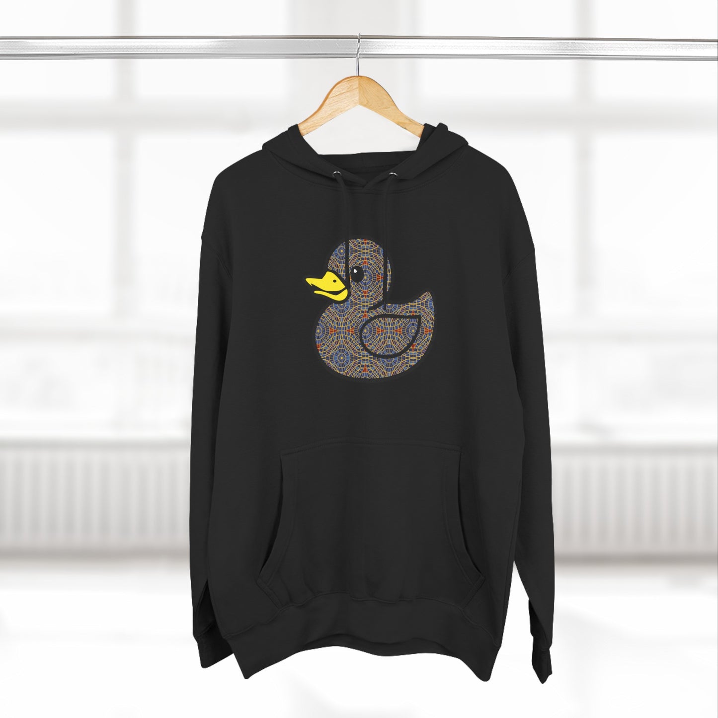 Marriott carpet duck hoodie, Three-Panel Fleece Hoodie, duck, duck hoodie, carpet duck, carpet cult, marriott carpet, carpet cults, dragon con, parody, inside joke, dragon con, dragoncon, dcon,