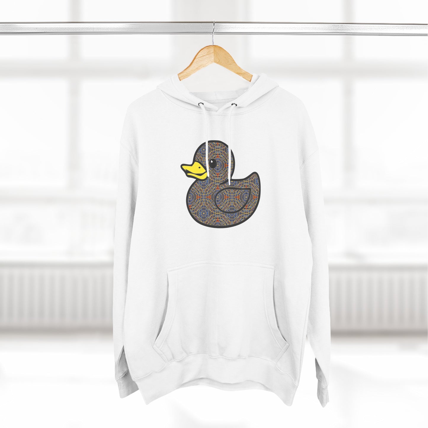 Marriott carpet duck hoodie, Three-Panel Fleece Hoodie, duck, duck hoodie, carpet duck, carpet cult, marriott carpet, carpet cults, dragon con, parody, inside joke, dragon con, dragoncon, dcon,