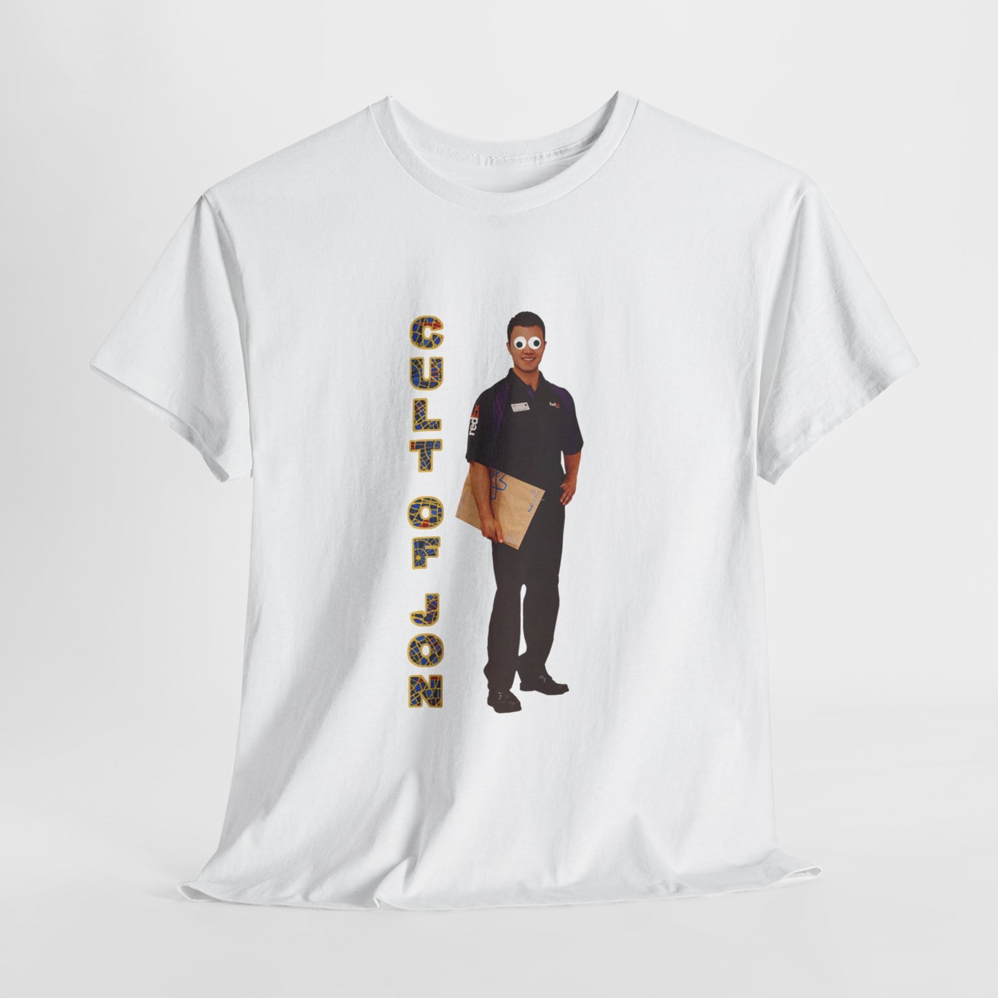 the cult of jon, Unisex Heavy Cotton Tee, dragon con, cult of jon, cult of jon shirt, cult of jon cosplay, costume, under his googley eye, googley eye, googley eyes, dragoncon, inside joke, prank, parody