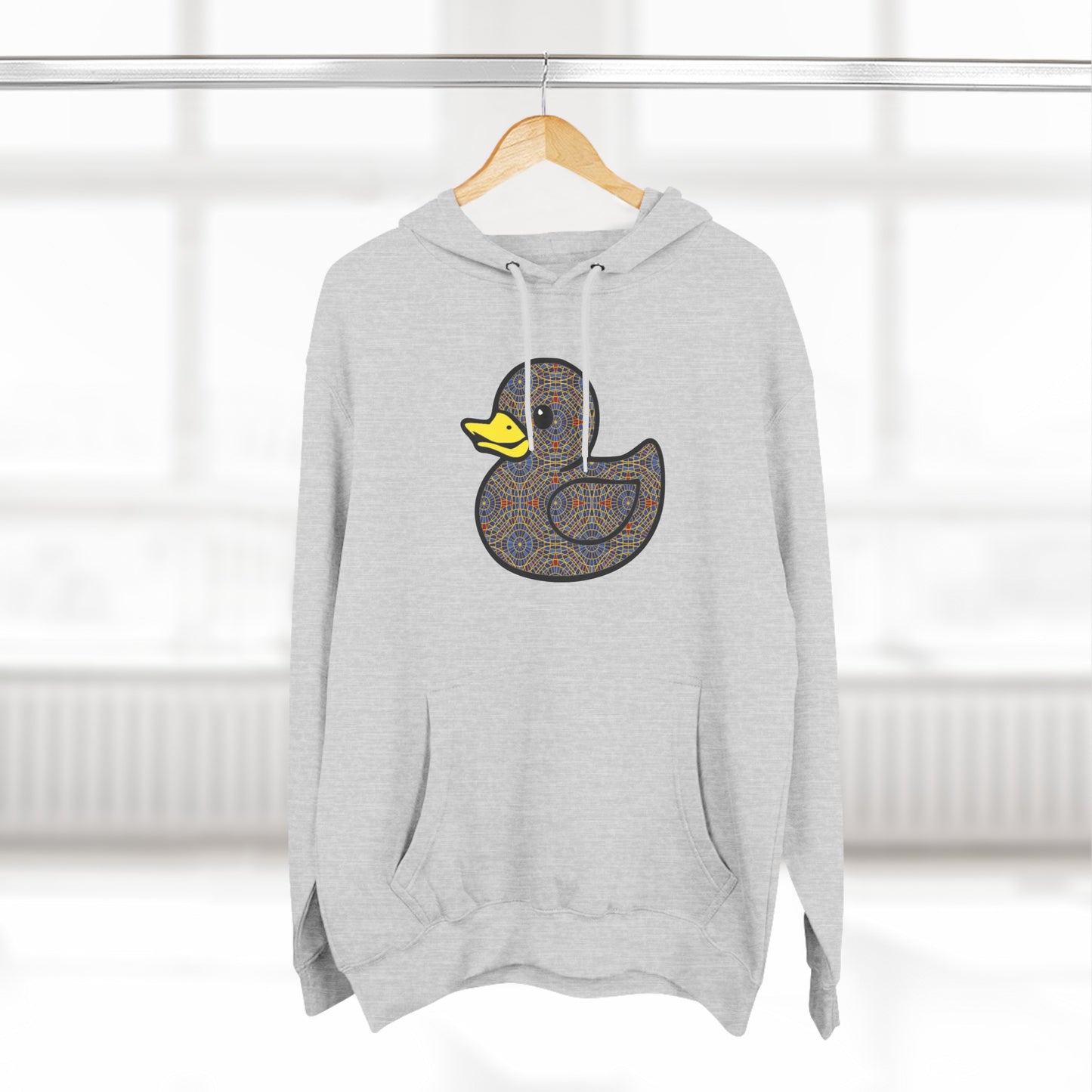 Marriott carpet duck hoodie, Three-Panel Fleece Hoodie, duck, duck hoodie, carpet duck, carpet cult, marriott carpet, carpet cults, dragon con, parody, inside joke, dragon con, dragoncon, dcon,