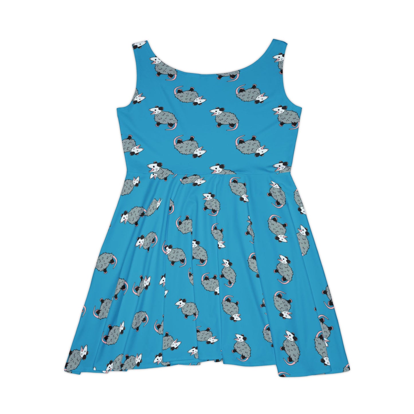 possum dress, Women's Skater Dress, opossum, opossum dress, possum dress blue background, cute possum, popular