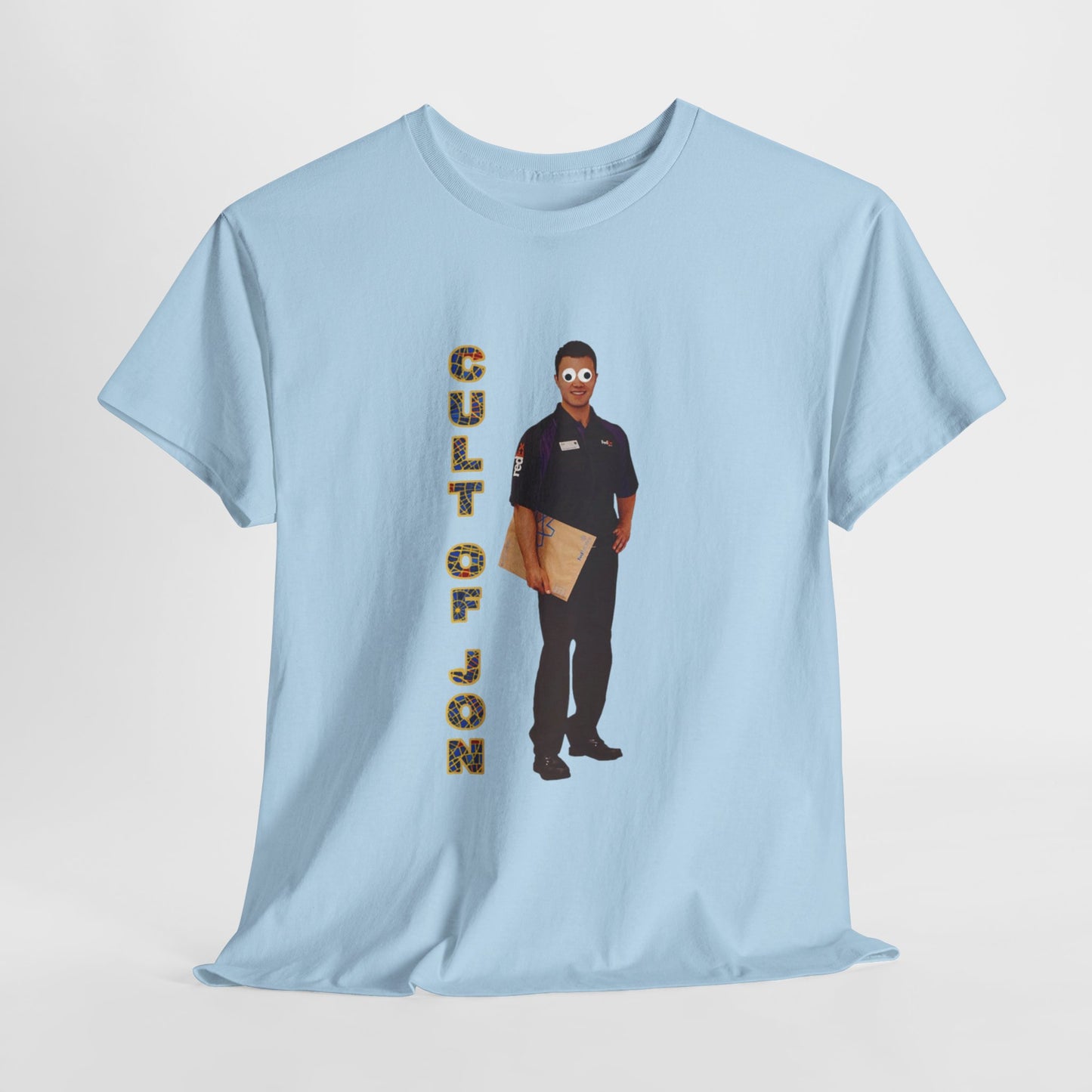 the cult of jon, Unisex Heavy Cotton Tee, dragon con, cult of jon, cult of jon shirt, cult of jon cosplay, costume, under his googley eye, googley eye, googley eyes, dragoncon, inside joke, prank, parody