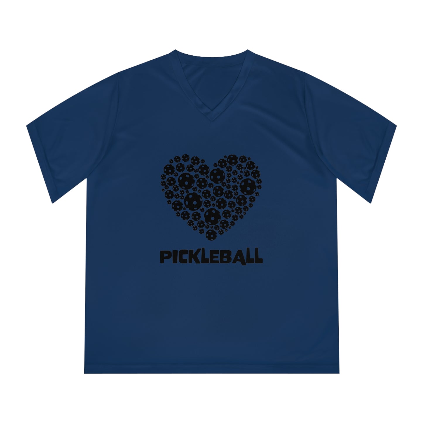pickleball heart - Women's Performance V-Neck T-Shirt, pickleball, pickle ball, workout top, workout shirt, pickleball shirt, heart, pickleball heart, I love pickleball,