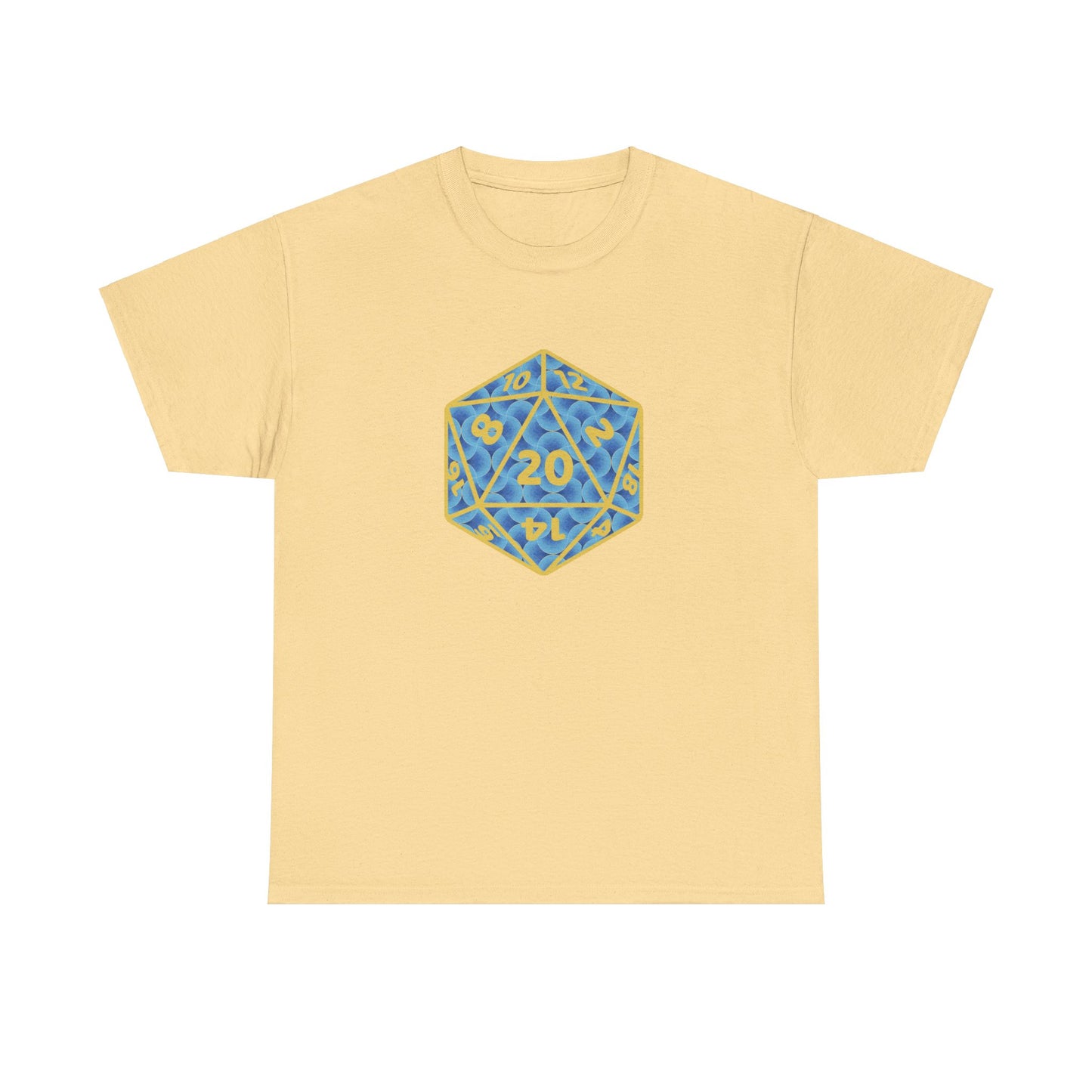 Yellow Hyatt carpet d20, Unisex Heavy Cotton Tee, carpet d20 shirt, hyatt carpet cult, carpet dice shirt, carpet dice tshirt, hyatt carpet cult, marriott carpet, hyatt carpet dice, carpet cult, hyatt carpet cult, dragon con, dragoncon, dcon, inside joke