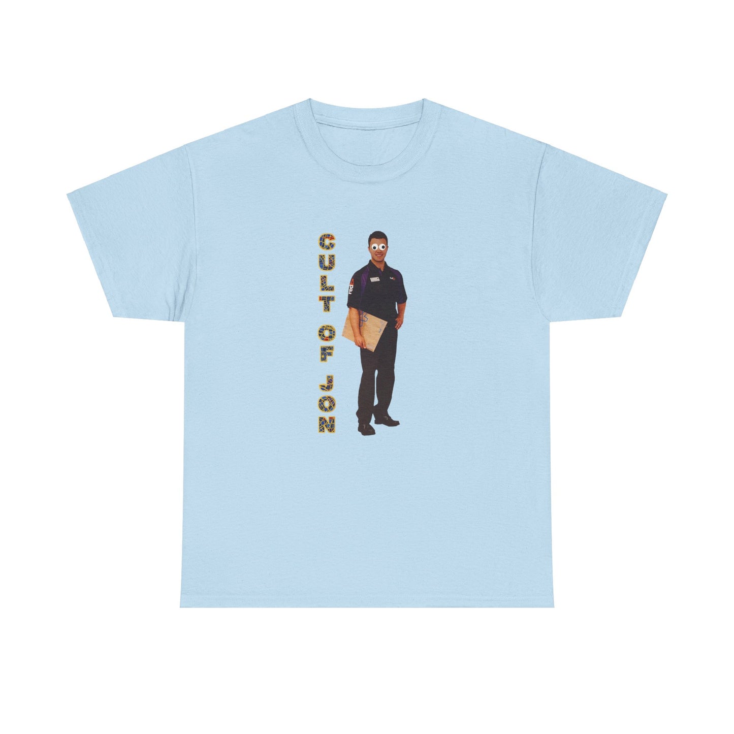 the cult of jon, Unisex Heavy Cotton Tee, dragon con, cult of jon, cult of jon shirt, cult of jon cosplay, costume, under his googley eye, googley eye, googley eyes, dragoncon, inside joke, prank, parody