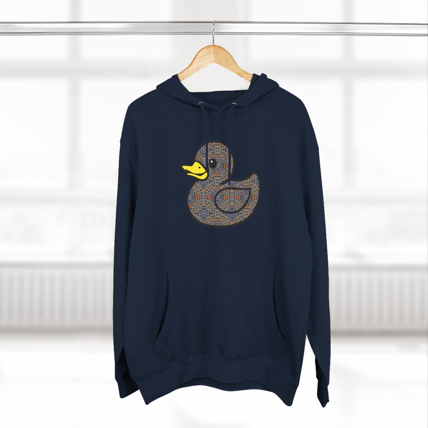 Marriott carpet duck hoodie, Three-Panel Fleece Hoodie, duck, duck hoodie, carpet duck, carpet cult, marriott carpet, carpet cults, dragon con, parody, inside joke, dragon con, dragoncon, dcon,
