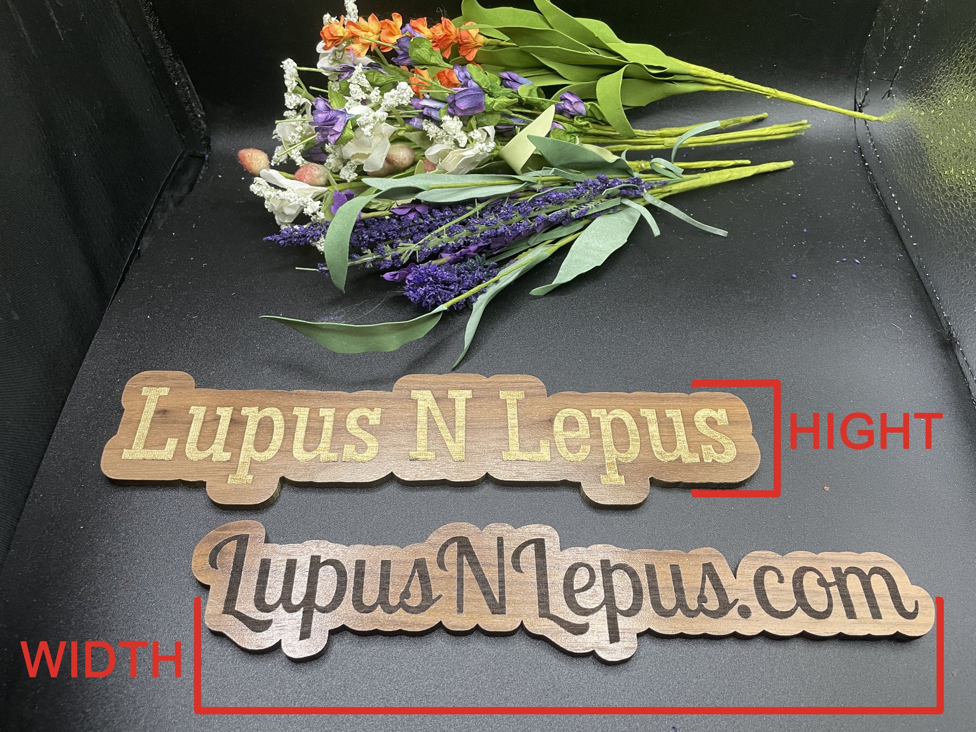 width vs hight of your wood physical watermark