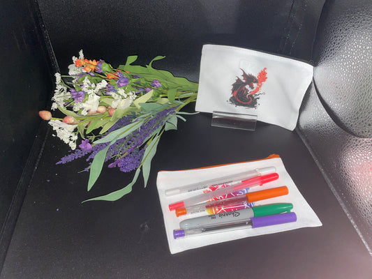 Black Dragon Pencil bag - pencil bag, school bag, pen bag, cute makeup bag, purse bag, makeup, pencil, feminine hygiene bag,