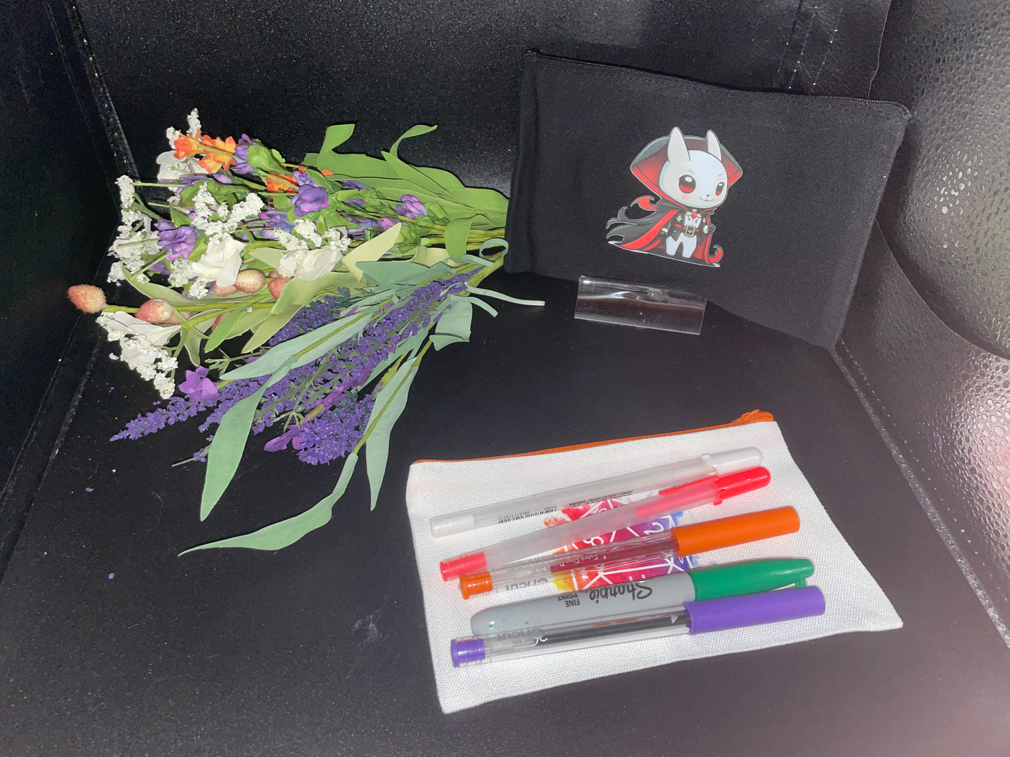 Vampire Bunny Pencil bag - pencil bag, school bag, pen bag, cute makeup bag, purse bag, makeup, pencil, feminine hygiene bag,