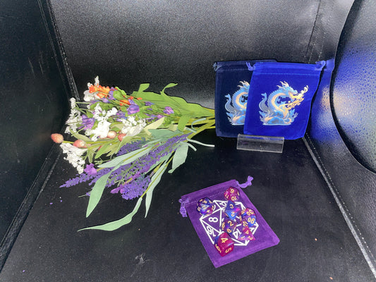 dice bag, dice, d20, d&d, d&d dice, cute dice bag, dice bag for girls