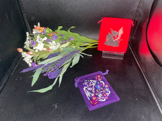 dice bag, dice, d20, d&d, d&d dice, cute dice bag, dice bag for girls