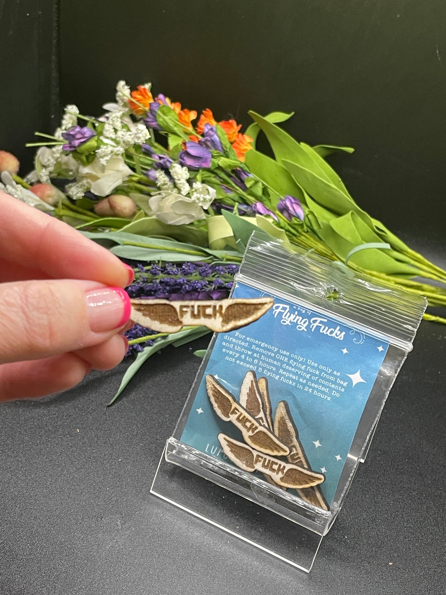 mini bag of flying fucks, bag of fucks, when you run out of fucks to give, my last fuck, give a fuck, dont give a fuck, give a flying fuck