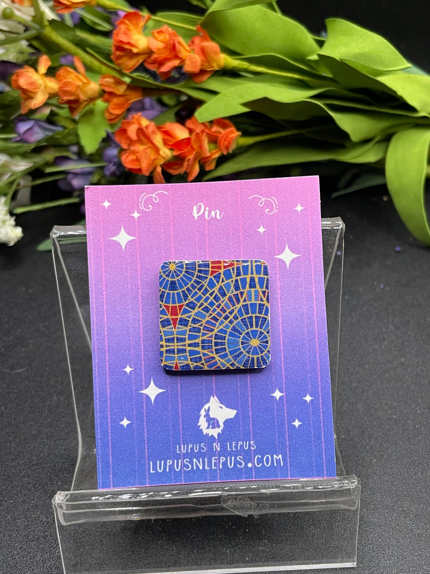 Marriott carpet pin, wood base. Rubber pin back. Hand made 100% myself