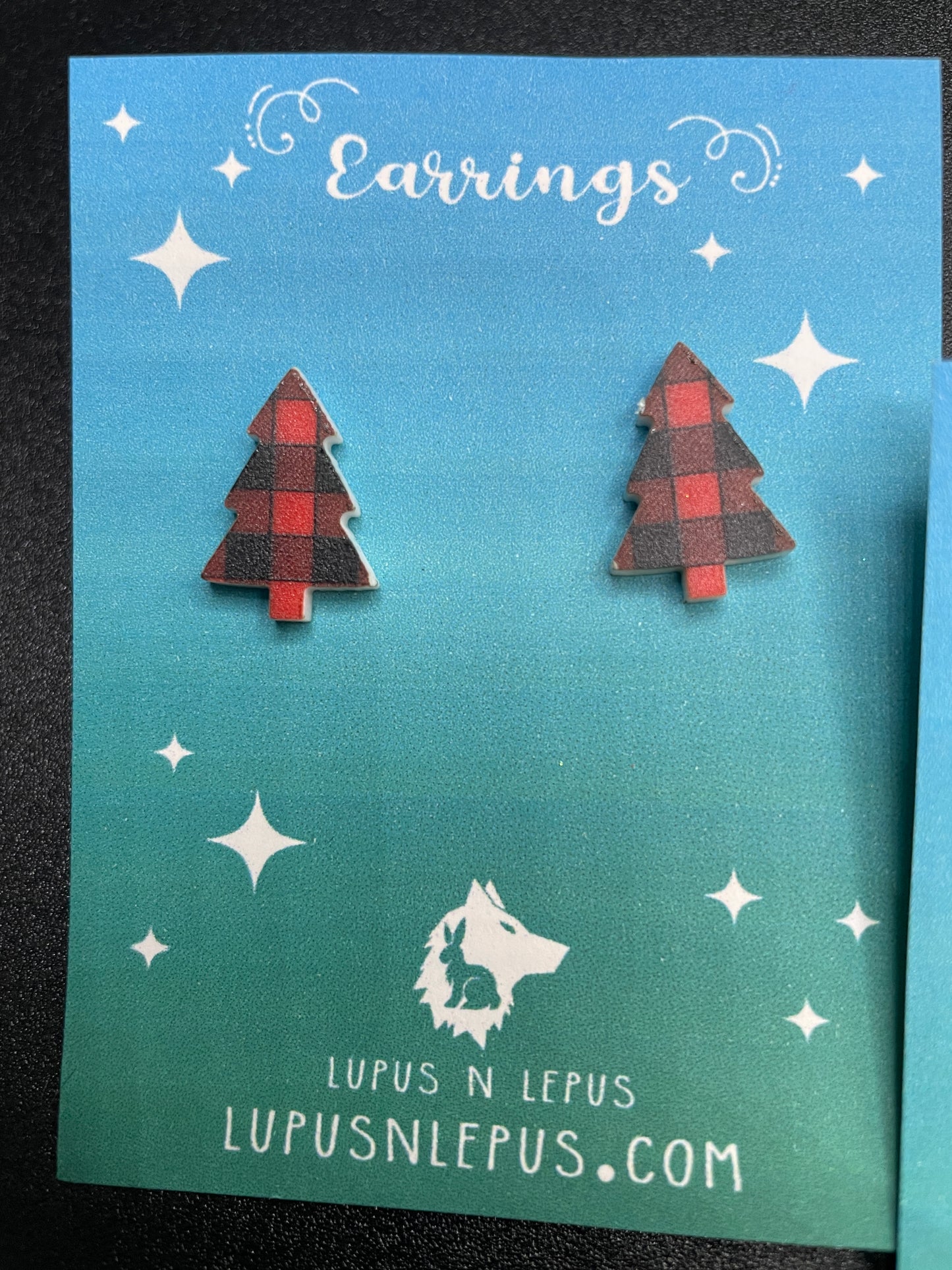 Christmas tree earrings, christmas tree cake, little debie earrings, stud earrings, stud earring, hypoallergenic, handmade, nerdy, nerdy earrings, nerdy gift, cute earrings