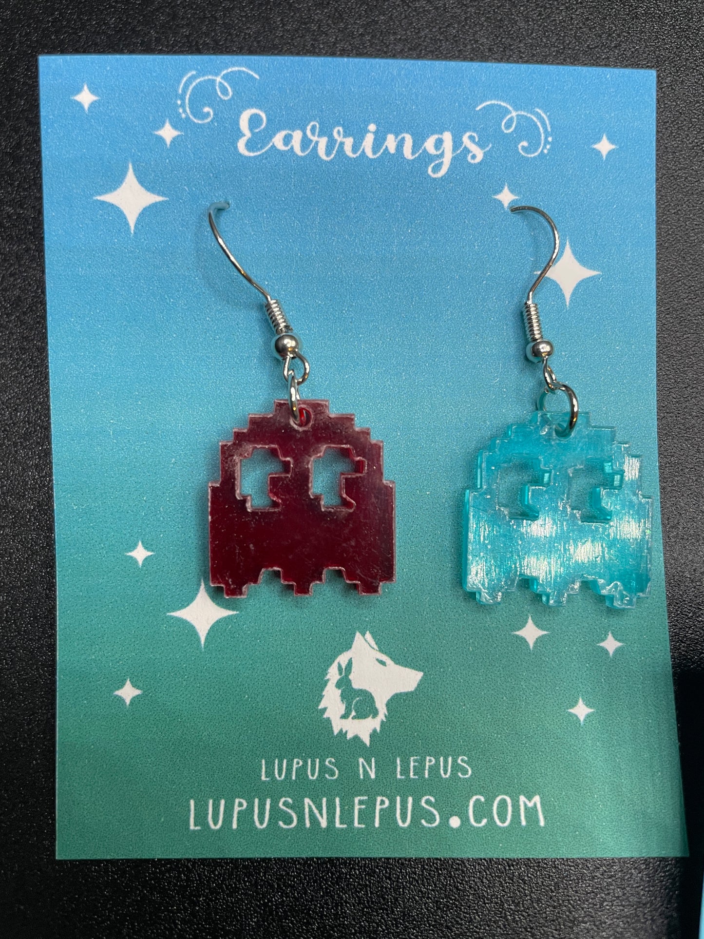 pack man earrings, packman earrings, dangle, fish hoook, hypoallergenic, handmade, nerdy, nerdy earrings, nerdy gift, cute earrings