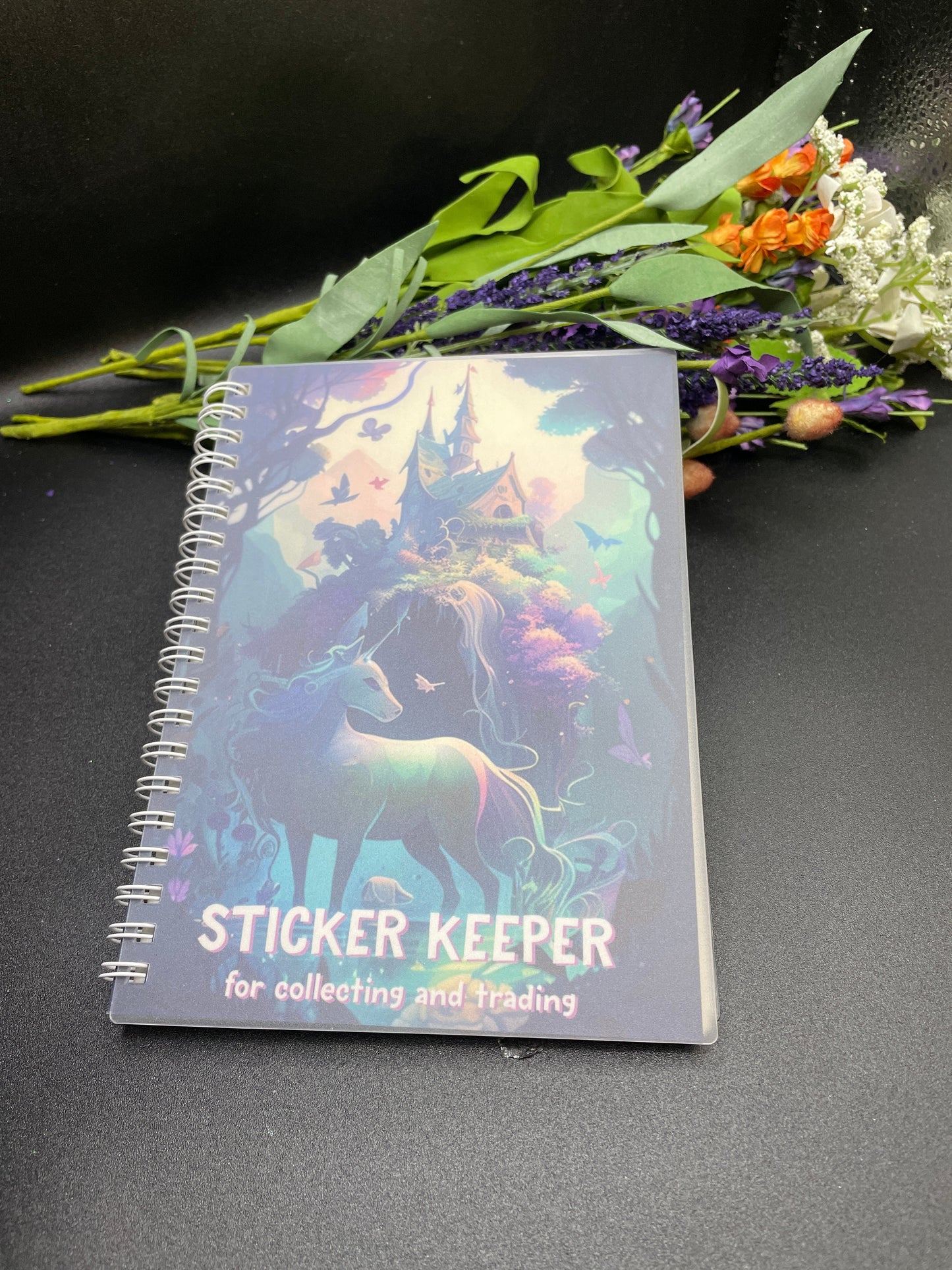 Reusable sticker book WITH 5 stickers - 5x7inch 20 page, sticker book, sticker keeper, sticker saver, reusable, stickers, sticker shop