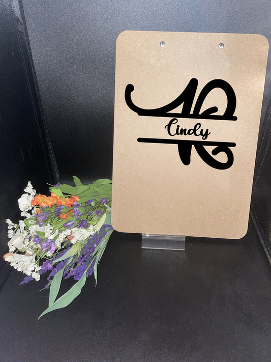 Custom Clip Board - Personalized clip board, custom clipboard, monogram, Clip board, clipboard, tabletop, gamer, school, work, (monogram style 1)