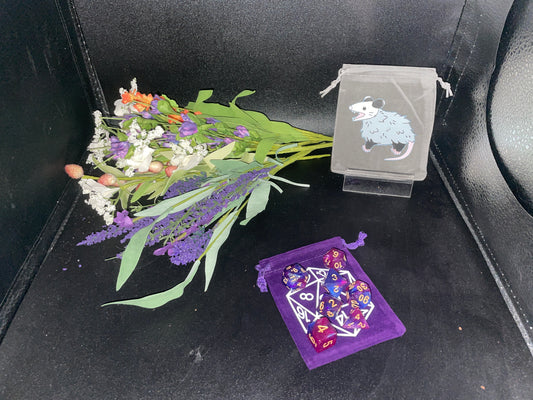 dice bag, dice, d20, d&d, d&d dice, cute dice bag, dice bag for girls