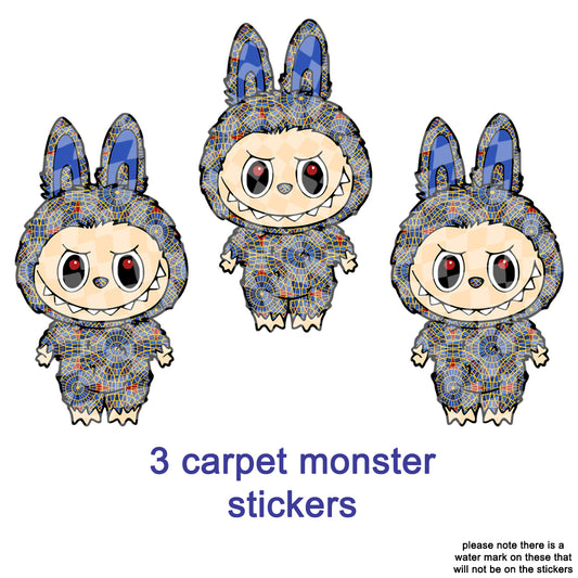 3 carpet monster stickers - dragon con, marriott carpet, carpet cult, dragon con cult, marriott carpet cult, sticker, stickers, monster