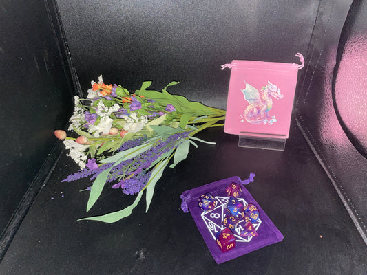 dice bag, dice, d20, d&d, d&d dice, cute dice bag, dice bag for girls