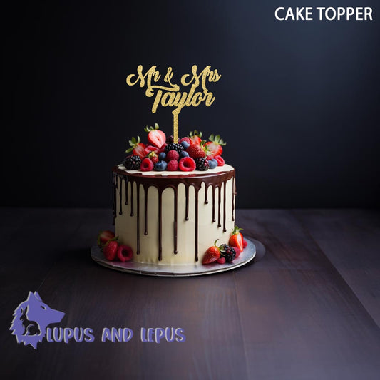 personalized name wood wedding cake topper - wedding cake topper, for cake, mr and mrs, wedding, cake, cake topper, cake stick, cake tag, cake decoration