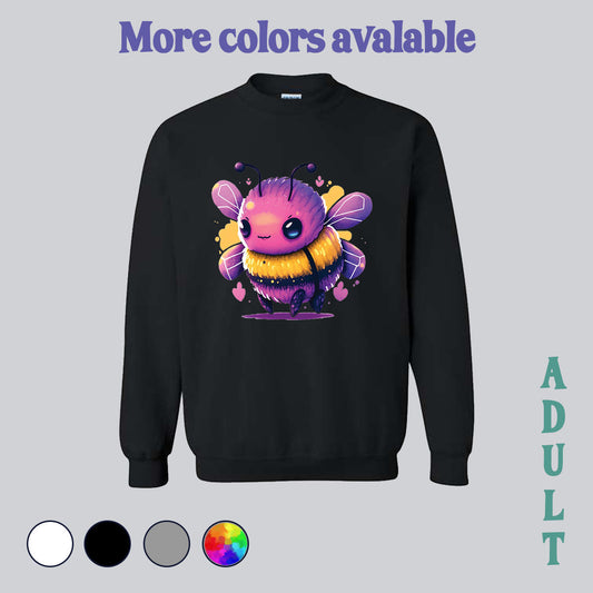 SWEATSHIRT (no pocket or hood) - bee, bee sweatshirt, bee sweater, cute bee, kawaii bee, bee kind, made in house, dtf, digital transfer, my art, my design