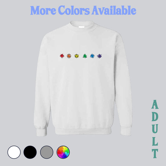 SWEATSHIRT (no pocket or hood) - dice, dice sweatshirt, dice sweater, gamer, gamer sweatshirt, gamer sweater, nerdy sweater, nerdy, made in house, dtf, digital transfer, my art, my design
