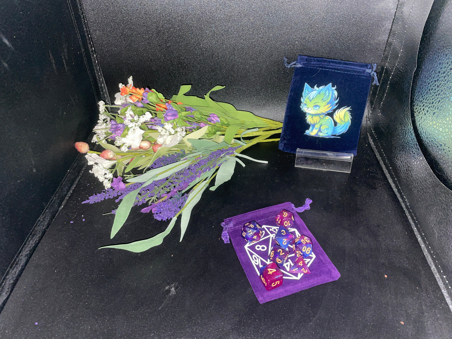 dice bag, dice, d20, d&d, d&d dice, cute dice bag, dice bag for girls