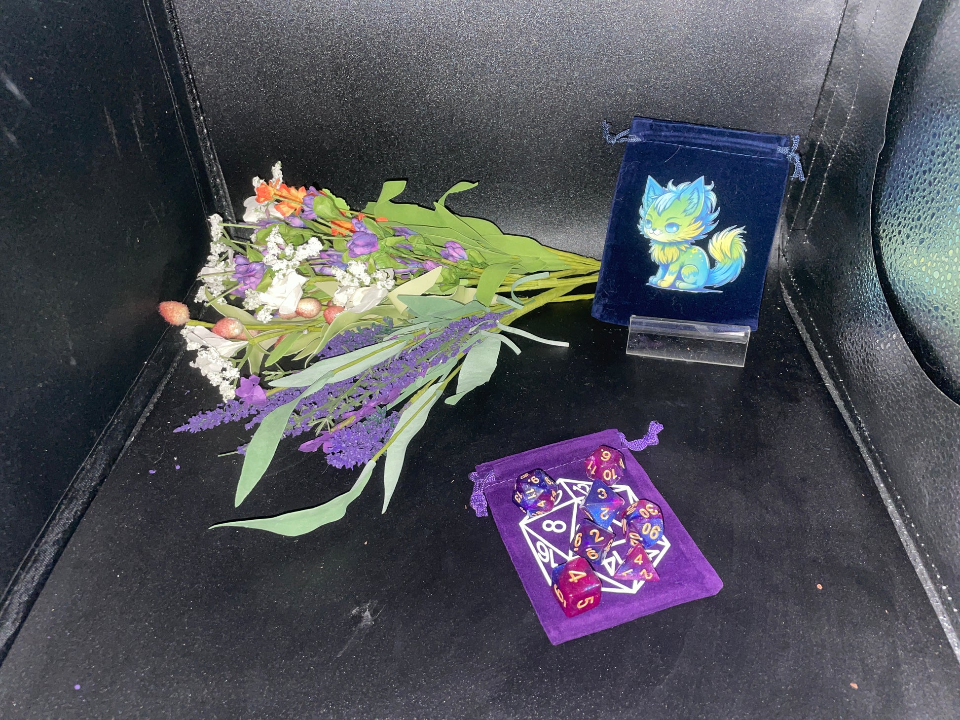 dice bag, dice, d20, d&d, d&d dice, cute dice bag, dice bag for girls