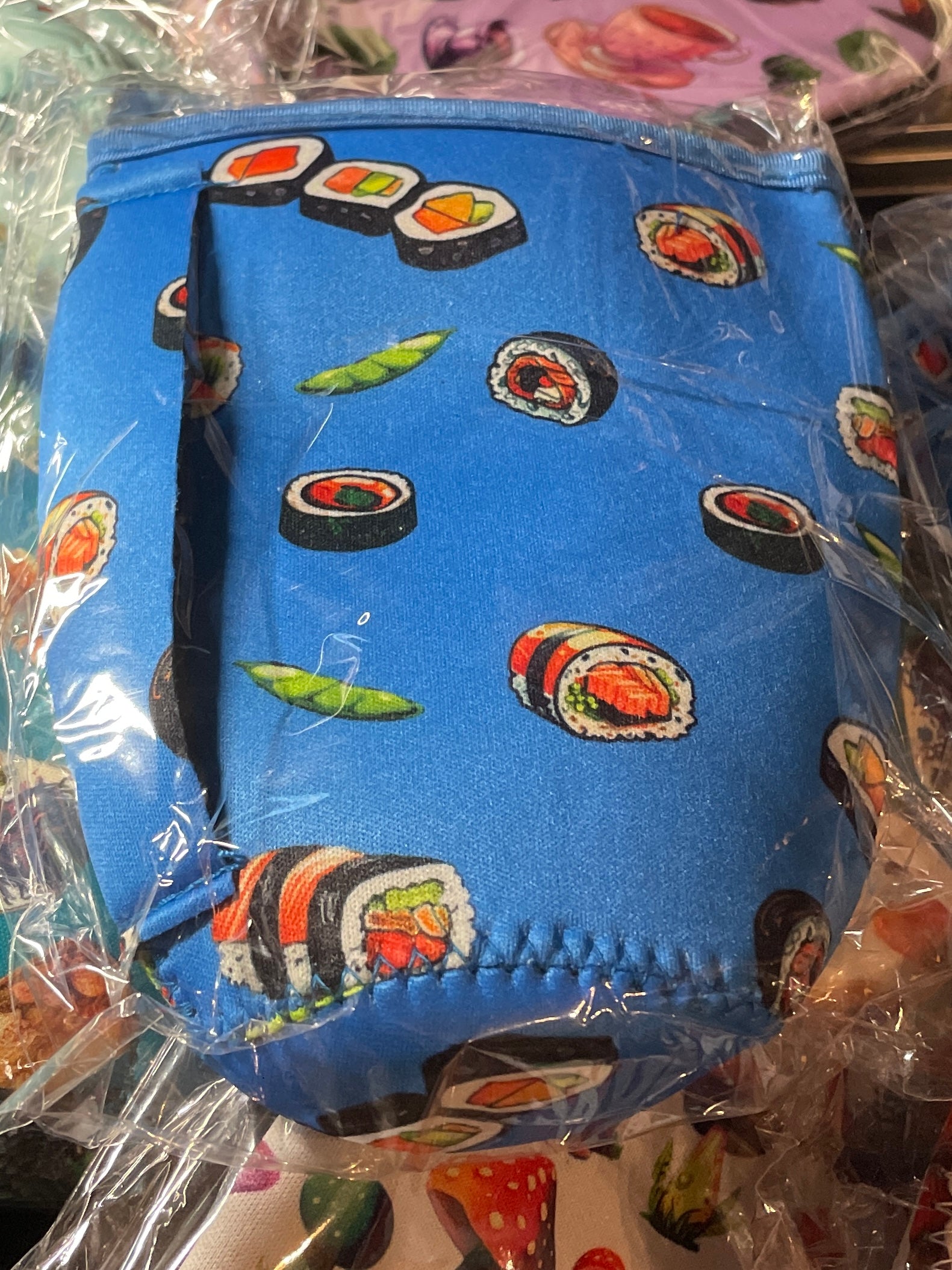 Neoprene coffee sleeve with handle Sushi