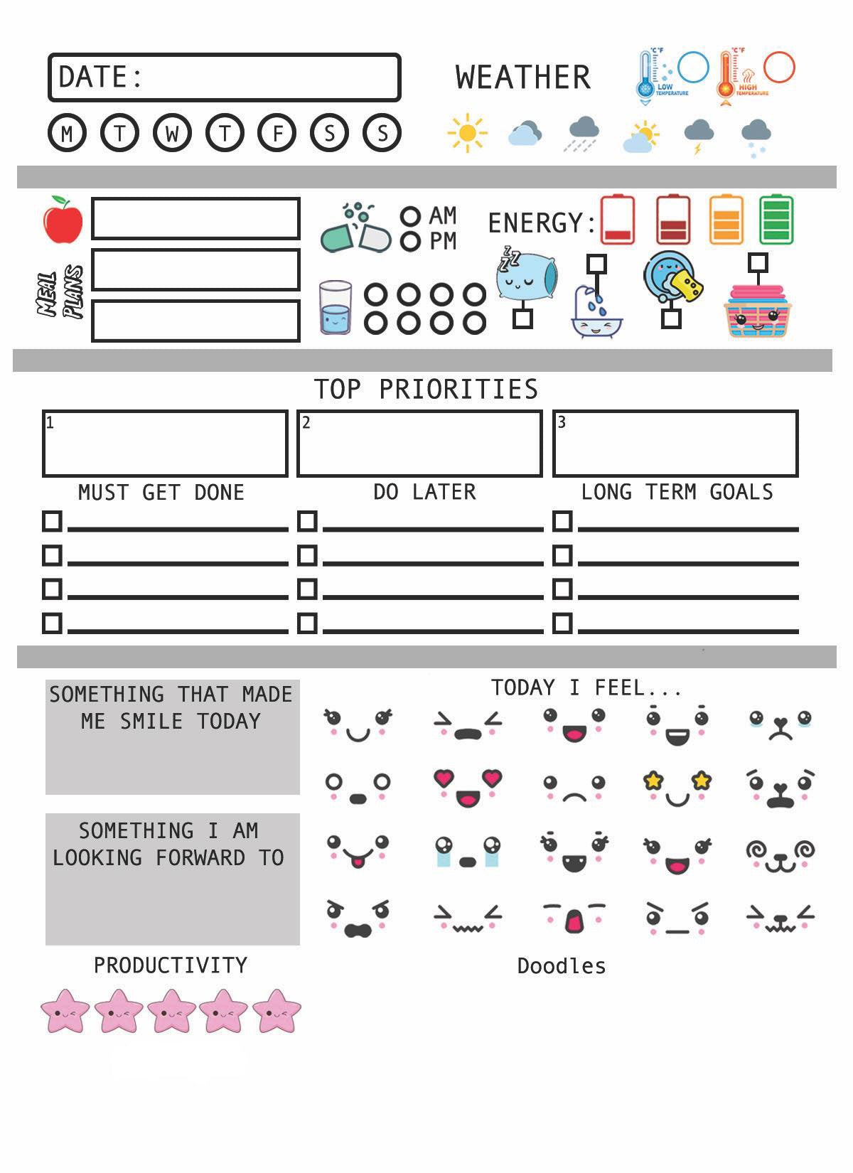 Note pad - adhd planner, adhd, adhd journal, adhd day planer, planner, cute planner, day planner, kawaii planner, attention deficit disorder, note pad, daily check list, stay focused, calm, stay calm, stay focused, adhd help, designed by me