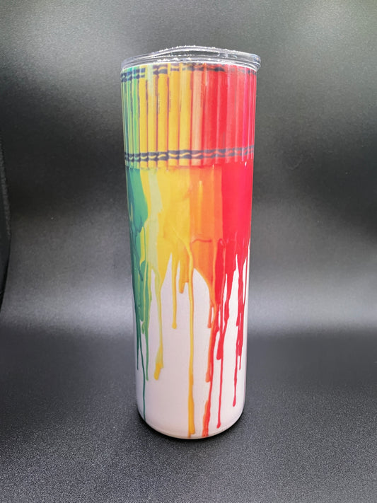 Melted crayons tumbler, tumbler, principal, gift for principal, gift for art teacher, gift for artist, teacher, gift for teacher, 20 oz tumbler, 30 oz tumbler, Xmas gift, gift for mom