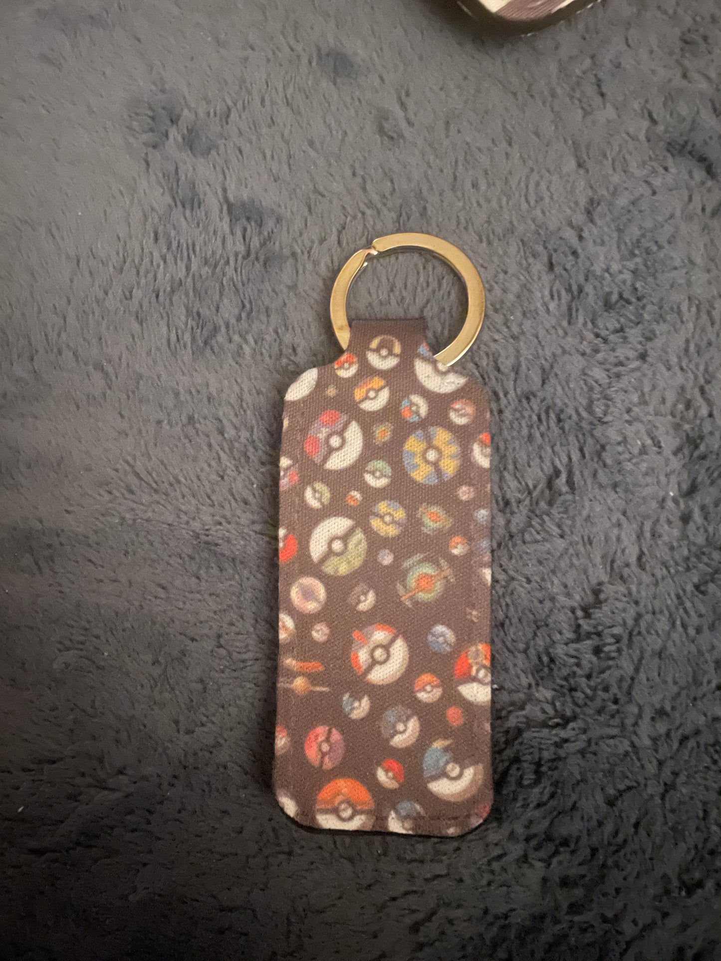 Pokeball Chapstick holder for keyring - pokeball keychain, pokeball chapstick holder, custom chapstick, keyring, keys, keychain, your picture, your text, christmas present, birthday gift, custom gift,