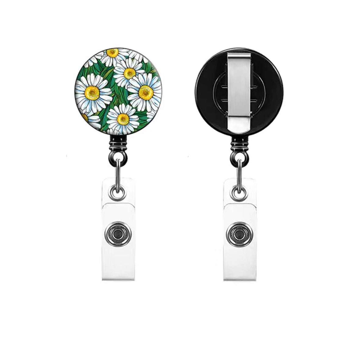flower Badge Reel - sunflower, Badge, badge reel, badge real, badge holder, badge pin, cute badge, work badge, work