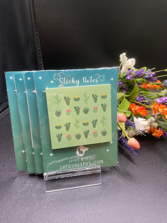 post it note - cactus, Desert, cacti, succulent, cute cactus, cute fruit, ironic, sticky note, stickynote, postit note, post it brand, designed by me