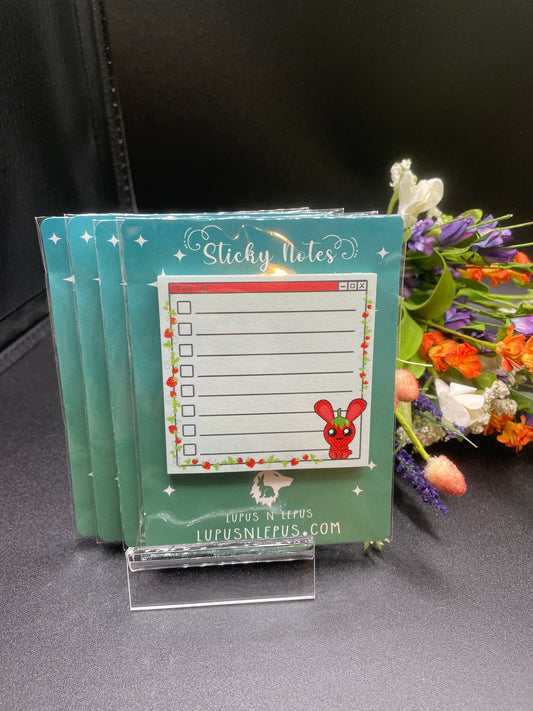 post it note - strawberry bunny post it notes, strawberry, bunny, kawaii, kawaii stationary, stationary, memo pad, custom, cute fruit, ironic, sticky note, stickynote, postit note, custom post it notes, post it brand, designed by me