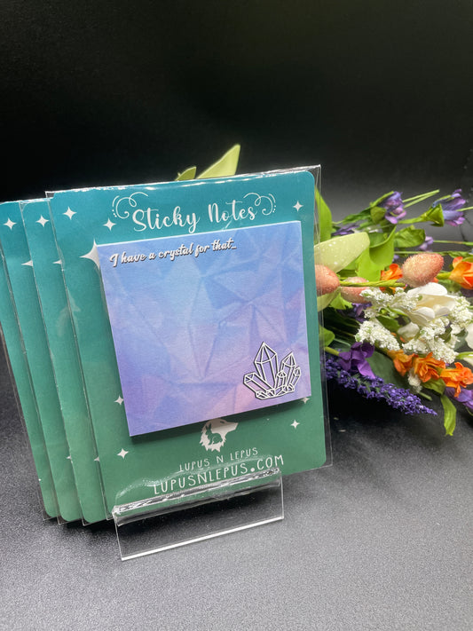 post it note - Crystals, I have a crystal for that, rocks, gems, sticky note, stickynote, postit note, custom post it notes, post it brand, designed by me