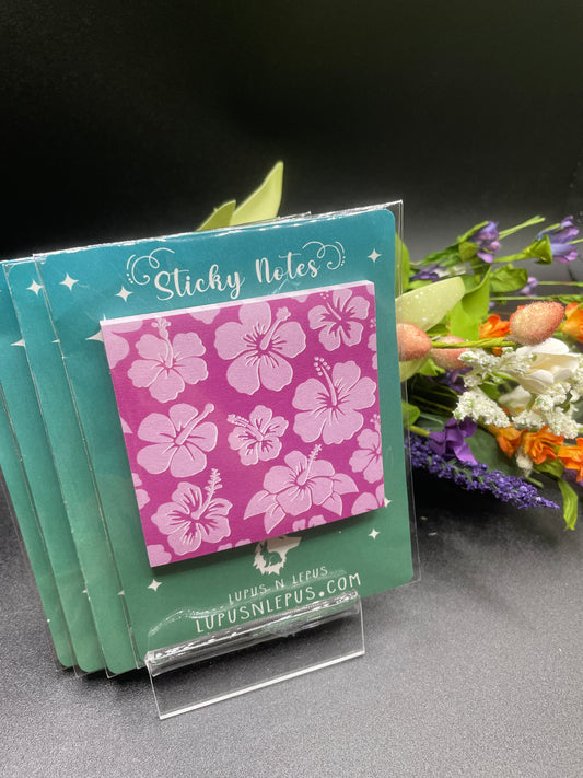 post it note - hibiscus, Hawaii, Hawaiian, flower, hibiscus flower, sticky note, stickynote, postit note, custom post it notes, post it brand, designed by me