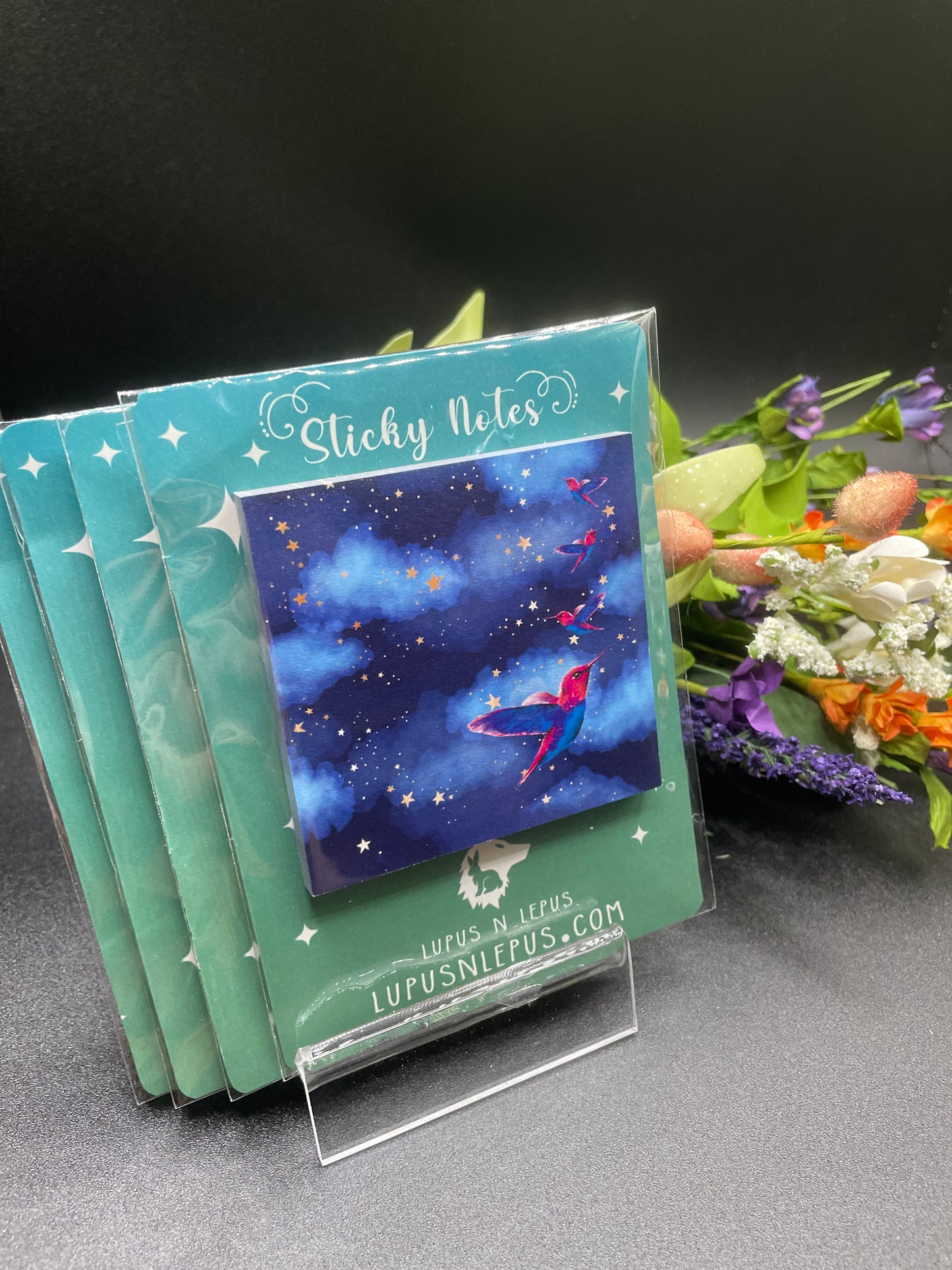 post it note - humming bird, humming birds, bird, pretty birds, small bird, gift for mom, use with white pen, sticky note, stickynote, postit note, custom post it notes, post it brand, designed by me