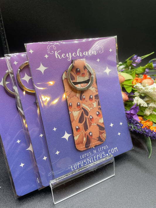 Eevee Chapstick holder for keyring - eevee keychain, eevee chapstick holder, custom chapstick, keyring, keys, keychain, your picture, your text, christmas present, birthday gift,