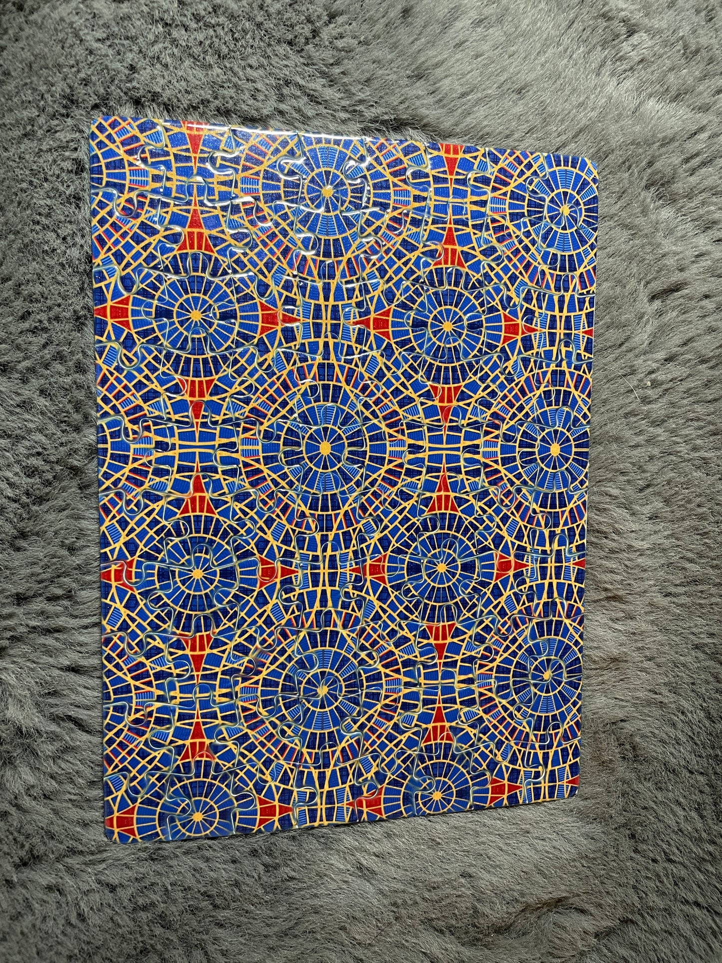 Marriott carpet puzzle - 80 pieces 8x6 inches, hand made by me, vibrant colors, glitter finish, puzzle, game, carpet, convention, cult, inside joke, carpet cult