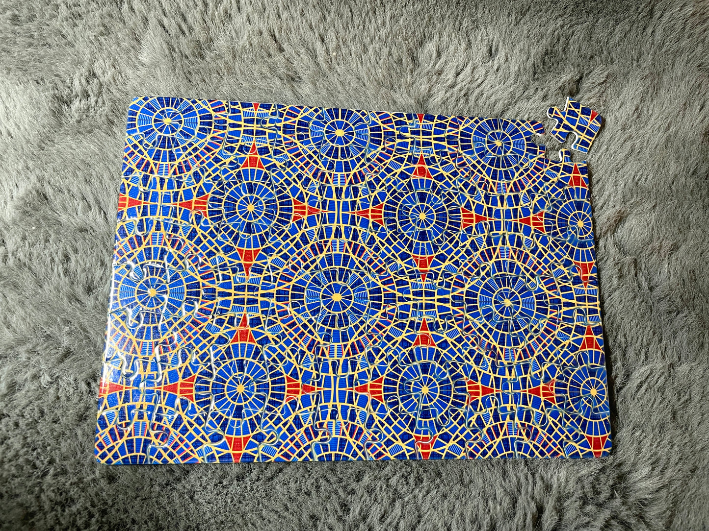 Marriott carpet puzzle - 80 pieces 8x6 inches, hand made by me, vibrant colors, glitter finish, puzzle, game, carpet, convention, cult, inside joke, carpet cult