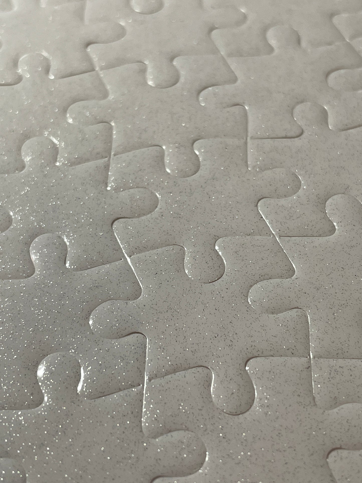 close up of the glitter finish before image is applied.