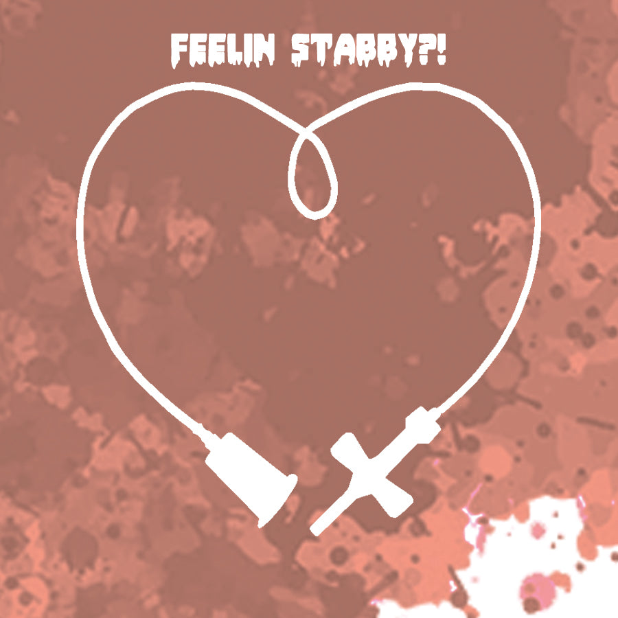 post it note - feeling stabby, butterfly heart, butterfly needle, nurse, rn, lab, phlebotomist, vampire, blood, hospital, doctors office, medical assistant, ma, sticky note, stickynote, postit note, custom post it notes, post it brand, designed by me