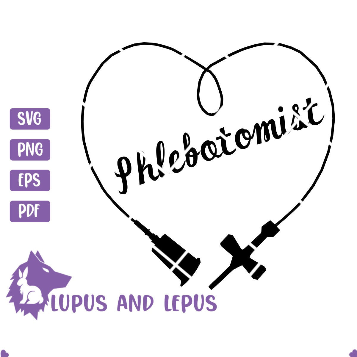 DIGITAL FILE - Butterfly Needle Heart Phlebotomist vampire Cut file for Cricut. Clip Art (eps, svg, pdf, png, jpeg)