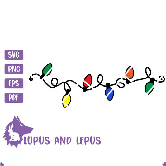 Digital File - Christmas lights svg, lights svg, string of lights, string of lights svg, Christmas svg (eps, svg, pdf, png, jpeg)