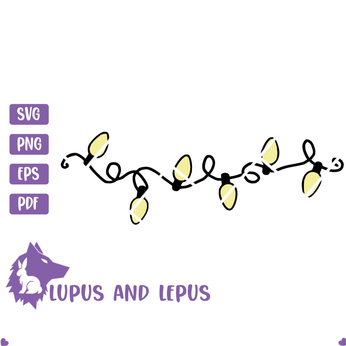 Digital File - Christmas lights svg, lights svg, string of lights, string of lights svg, Christmas svg (eps, svg, pdf, png, jpeg)