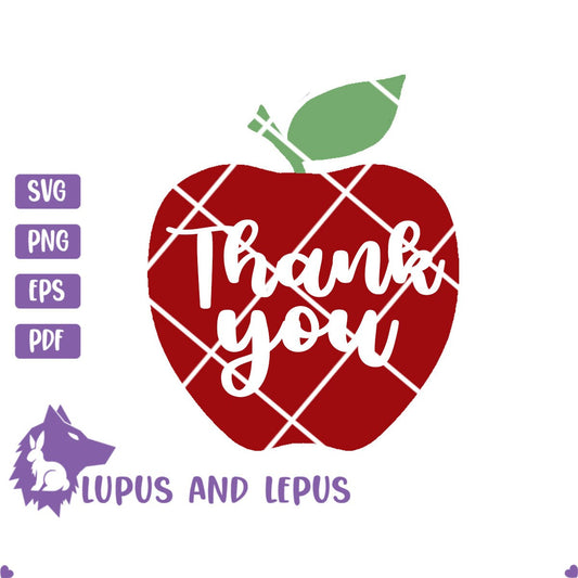 DIGITAL FILE - apple svg, thank you svg, fruit svg, teacher svg, school svg, teacher apple svg, thank a teacher, back to school svg, cricut