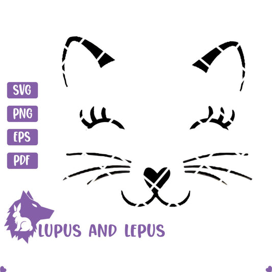 Digital File - cat face svg, cat face, kitty face svg, kitty svg, cat svg, cute cat svg, cute kitty svg, kitten svg, kitten face svg