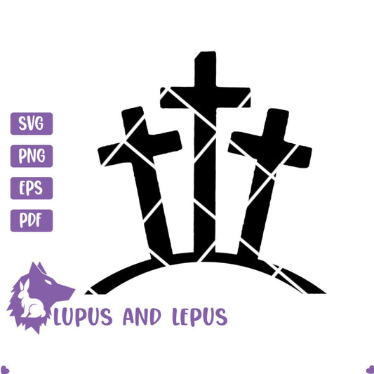 DIGITAL FILE - 3 crosses svg, crosses svg, he is risen svg, jesus svg, cross svg, religious svg, easter svg, faith svg, faith cross svg